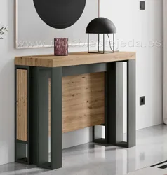 consola convertible en mesa de comedor