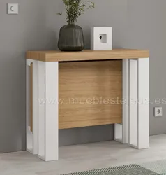 consola convertible en mesa de comedor