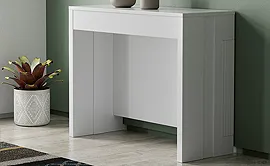 consola convertible en mesa de comedor
